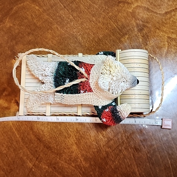 Pottery Barn polar bear toboggan sled ornament Christmas holiday tree large - Picture 7 of 8